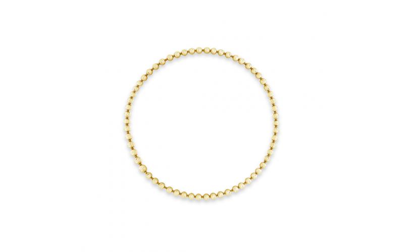 Yellow Gold Beaded Bangle Bracelet