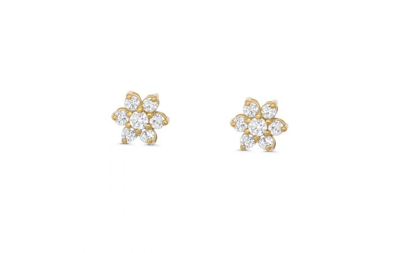 Flowered Zircon Earring