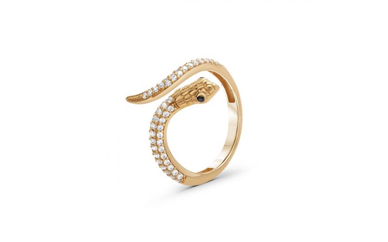 Snake Zircon Studded Ring