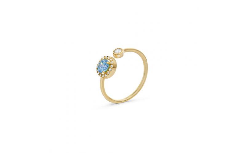 Blue Rounded Stoned Zircon Ring
