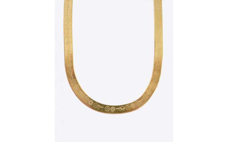 SHAMI - 
        
          
            Flower Garden Herringbone Chain Necklace