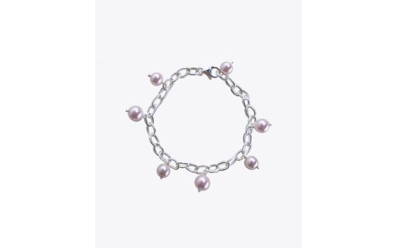 SHAMI - 
        
          
            Pink Pearl Link Bracelet