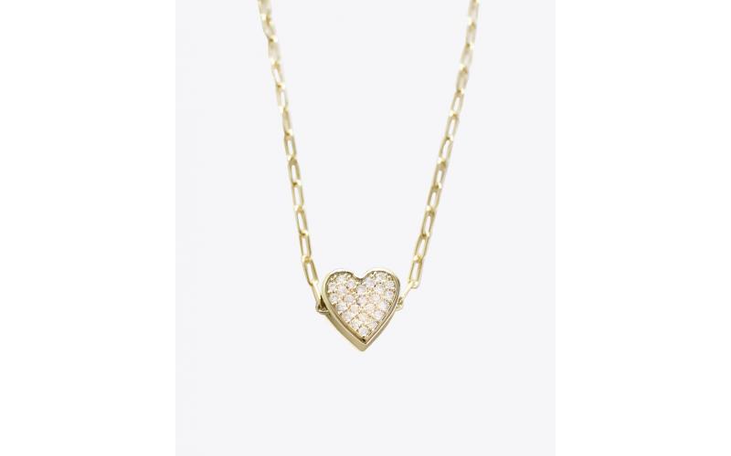 SHAMI - 
        
          
            Gallant Stone Heart Charm Necklace