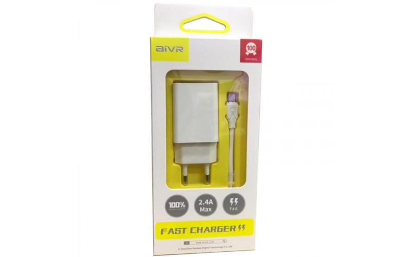 AIVR A109K-M Plug   USB + CABLE MICRO USB  Home Wall FAST  Charger Power 2.4A