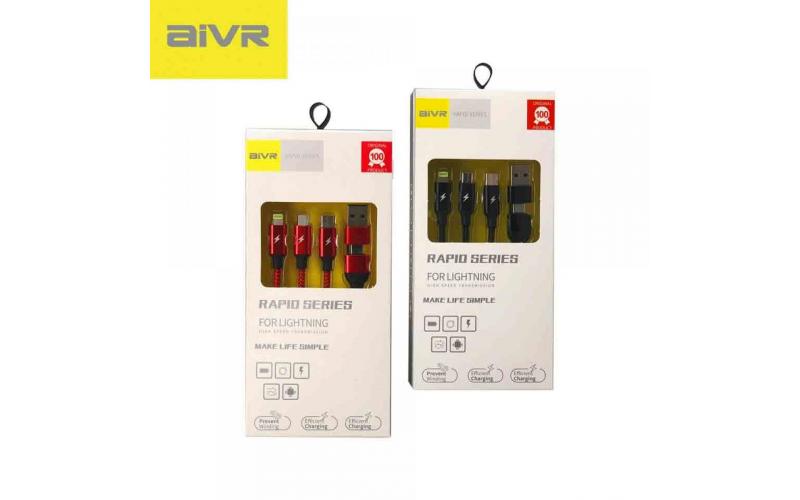 Mobile AIVR K307 4 in 1 Multi cable + OTG TYPE C TO USB FAST 3A MAX
