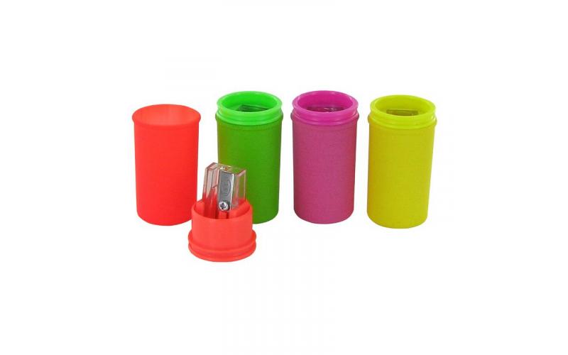 Kum Pencil Sharpener Mini Neon Barrel - Single Blade