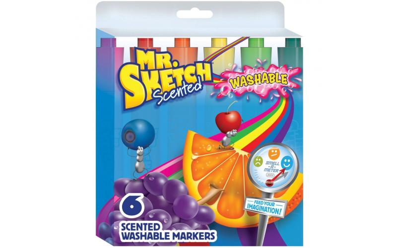 Mr. Sketch 6 Scented Washable Markers - Chisel Tip