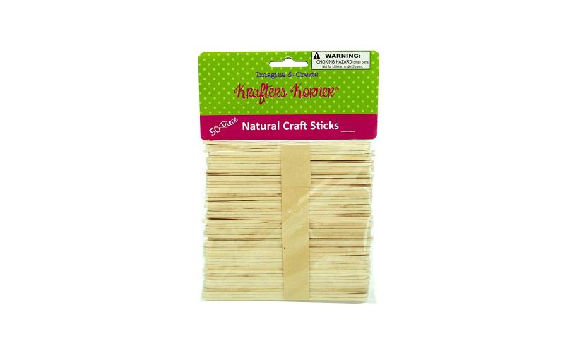 Kole Natural Craft Sticks - Pack of 50