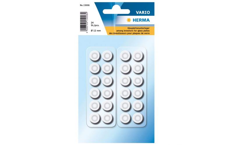 Herma Transparent Glass Bumper Pads 12mm - Pack of 24