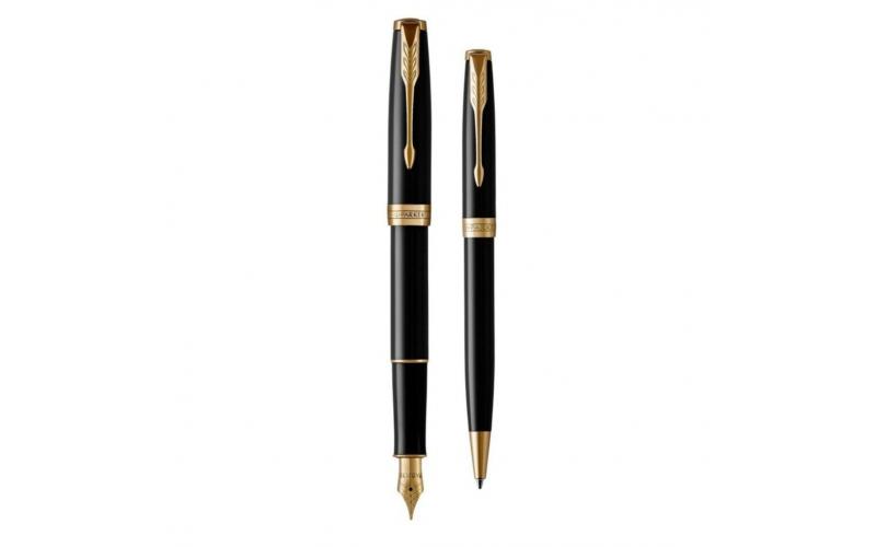Parker Sonnet Black Lacquer GT Fountain & Ballpoint Pen Set