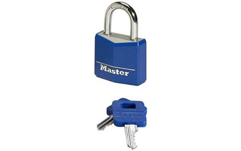 Master Lock 40mm Solid Aluminum Padlock Covered Blue