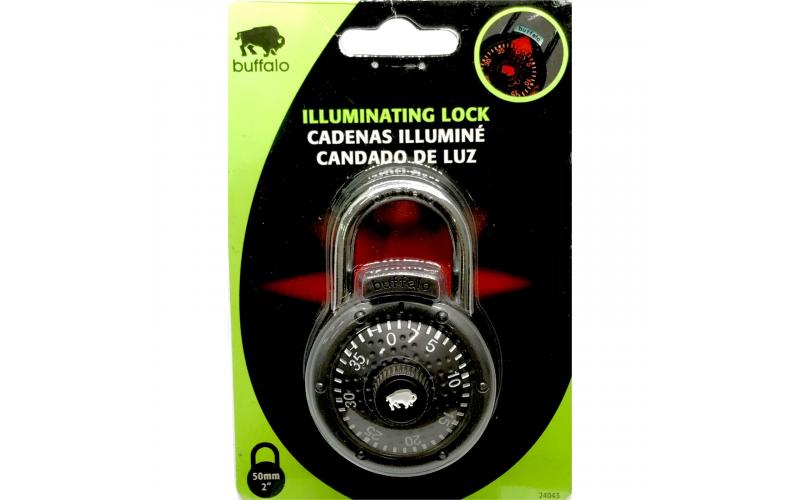 Buffalo 50mm Illuminating Combination Padlock with Light