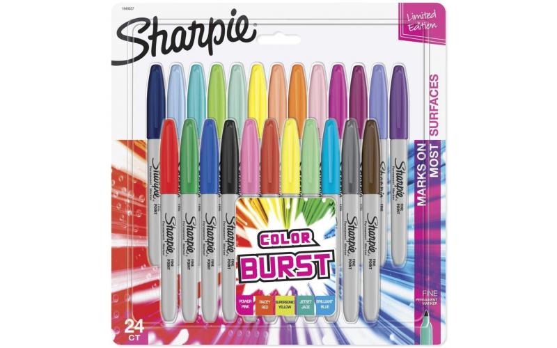 Sharpie Special Edition Color Burst Fine Permanent Markers Set - Pack of 24
