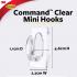 3M Transparent Mini Command 6 Hooks & 8 Strips Up to 225g
