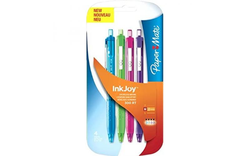Papermate InkJoy 300RT 1.0mm Ballpoint Pen - Pack of 4 Fun Colors