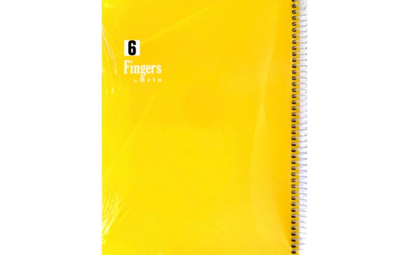 Bassile Hard Cover 6 Subject Spiral Notebook 144 Sheets - A4
