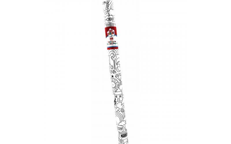 NEW IG Design Group Colour-In Doodle Paper Roll 50cm x 8 Meter