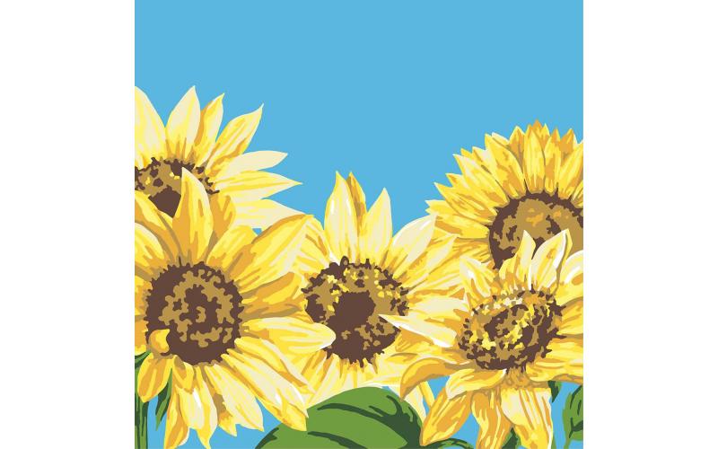 NEW Plaid Let\'s Paint By Numbers Sunflowers On Printed Canvas 35x35 cm