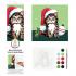 NEW Plaid Let\'s Paint By Numbers Christmas Kitten On Printed Canvas 35x35 cm