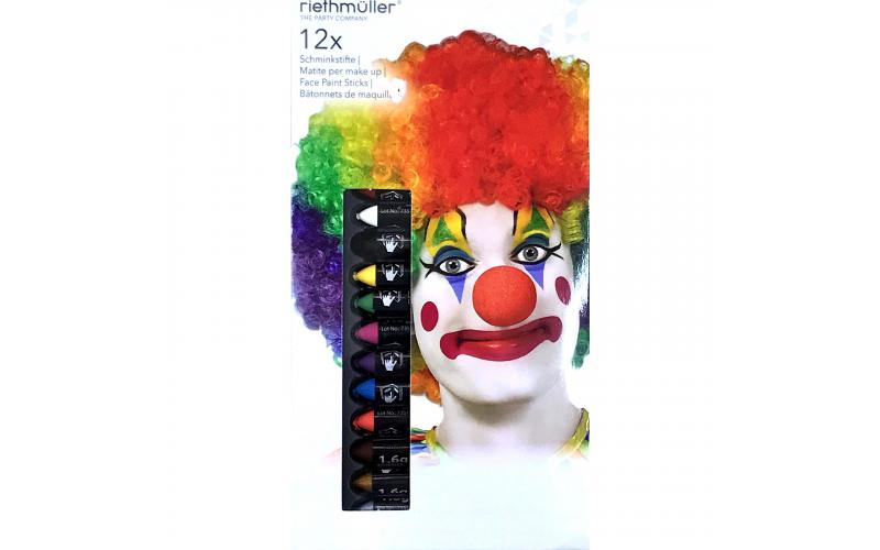NEW Riethmuller Face Paint Sticks Bright Colours  - Pack of 12