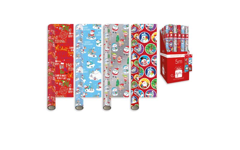 NEW IG Design Christmas Gift Wrap Roll  5M x 69cm