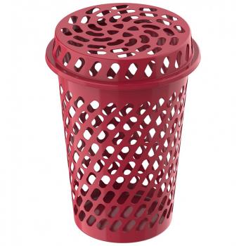 Cosmoplast Plastic Round Laundry Tall Basket, 75 Ml, Red Color
