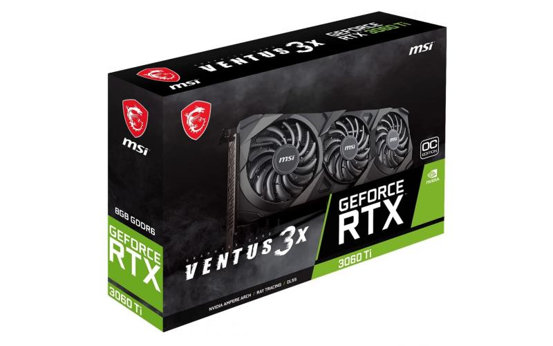 MSI Nvidia GeForce RTX 3060 Ti Ventus 3x 8GB GDDR6 LHR OC Edition Video Card